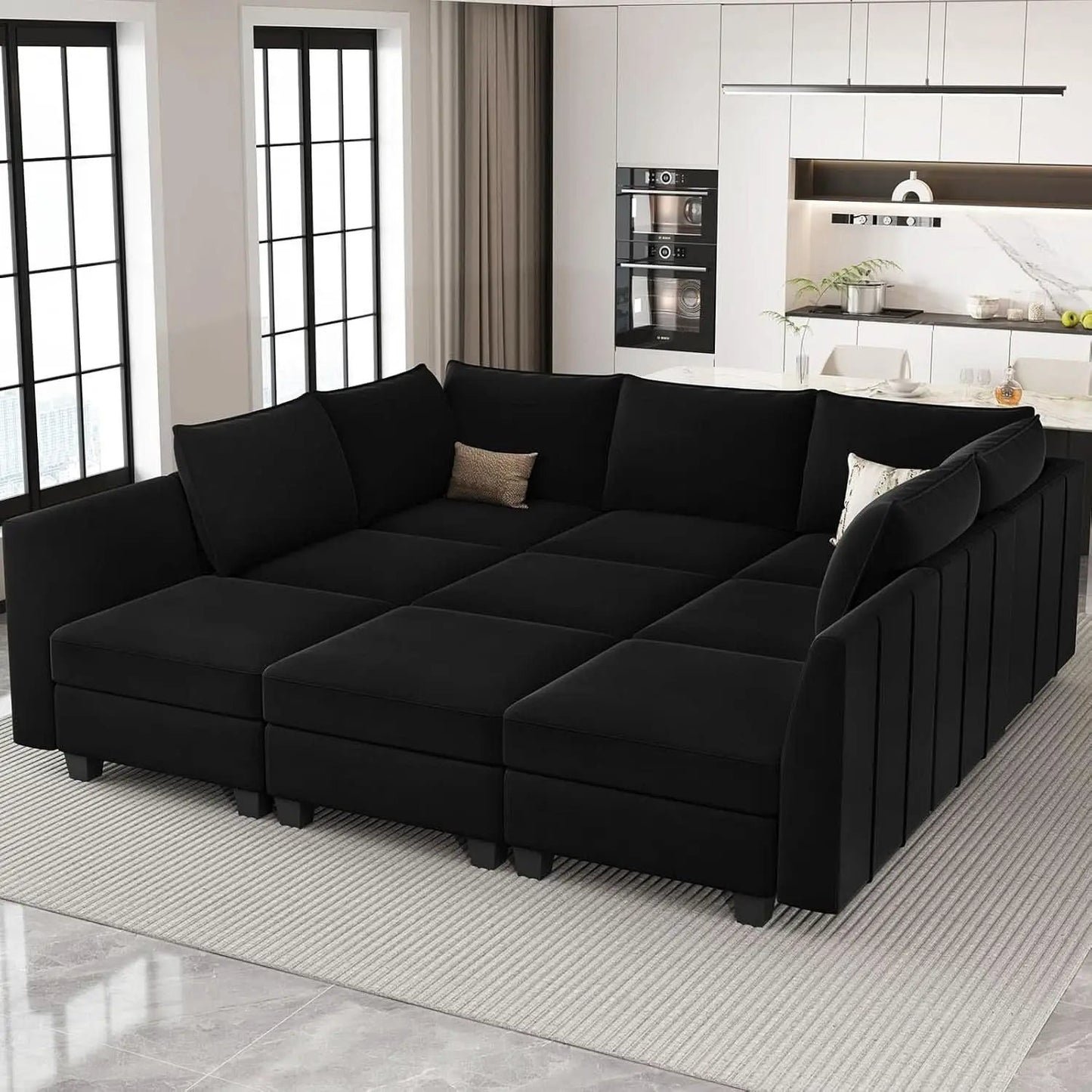 Large Modular Sectional Sofa Bed with Storage Comfort from PriceLows™