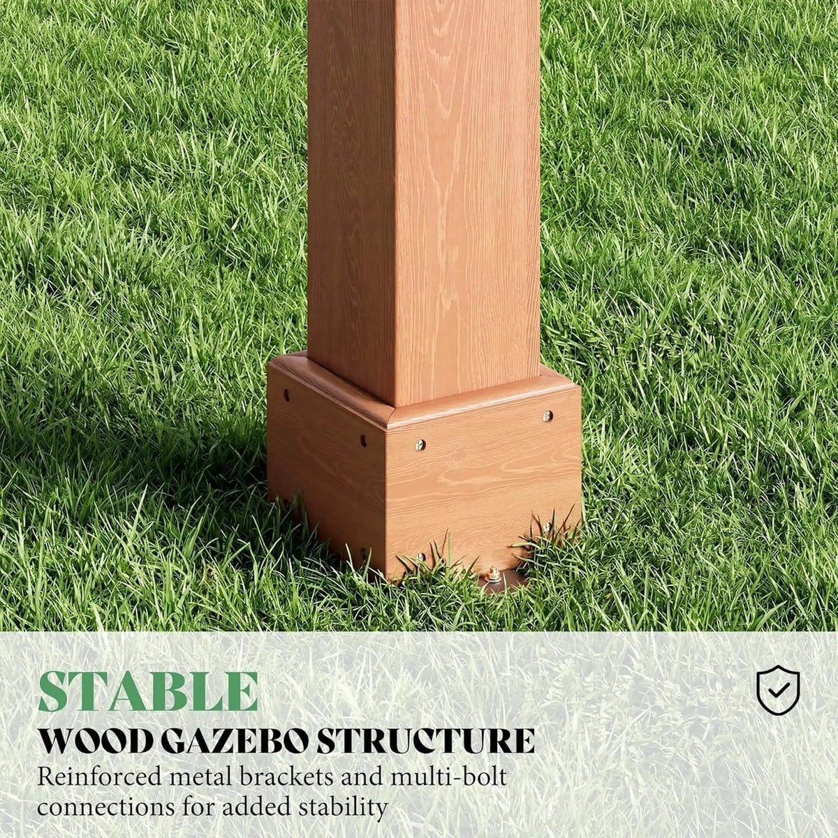 Large Outdoor Cedar Wood Pergola Kit With Slatted Roof | Metal | Outdoor Living Use | Outdoor Living