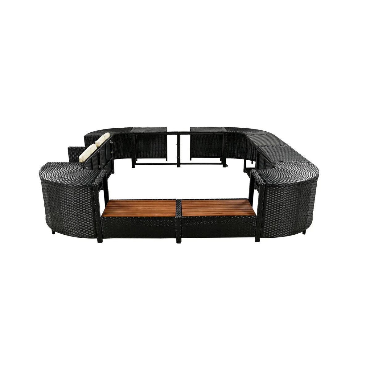 Large Outdoor Quadrilateral Spa Surround Rattan Sectional Sofa Set With Storage | Rattan | Outdoor Furniture Set | Living Room