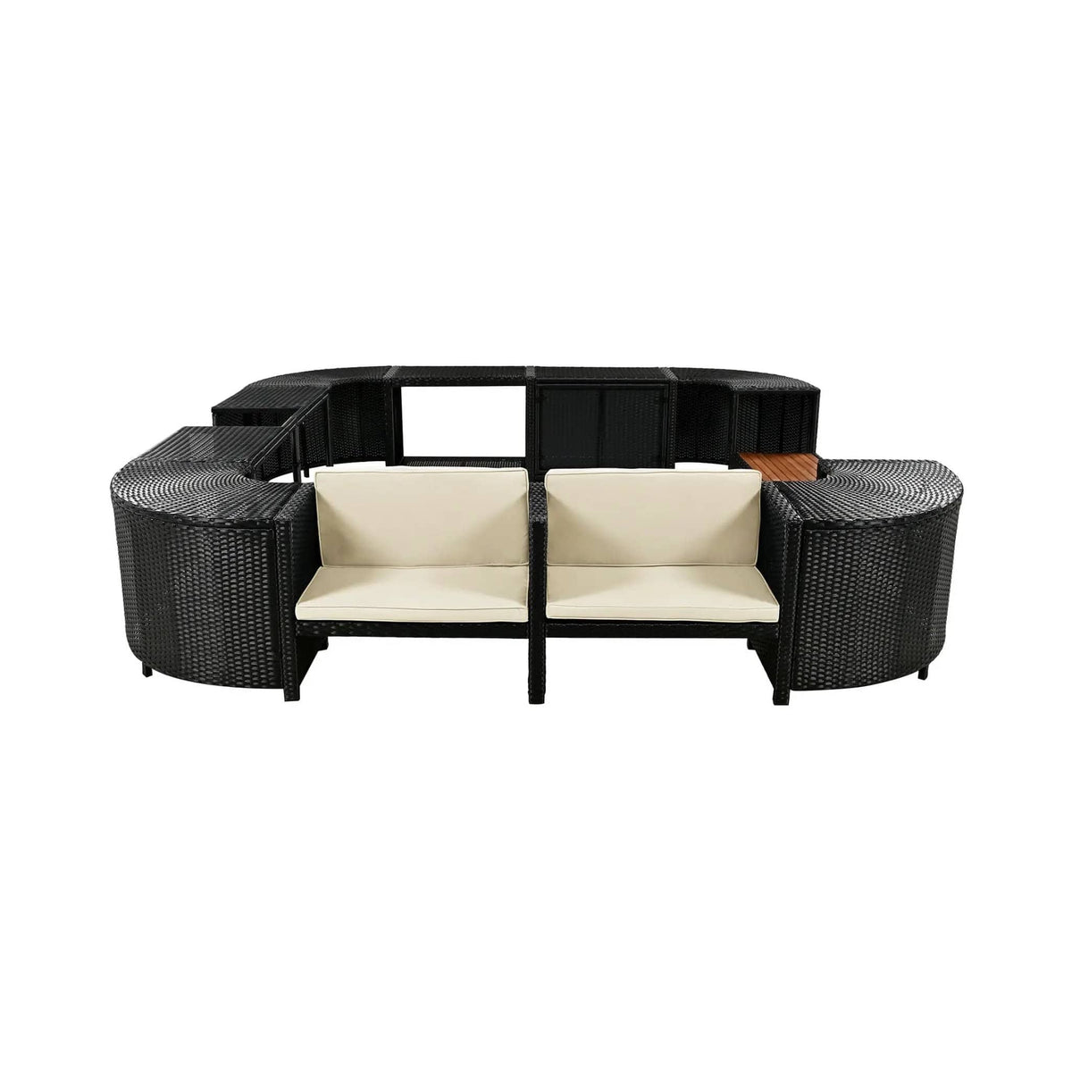 Large Outdoor Quadrilateral Spa Surround Rattan Sectional Sofa Set With Storage | Rattan | Outdoor Furniture Set | Living Room