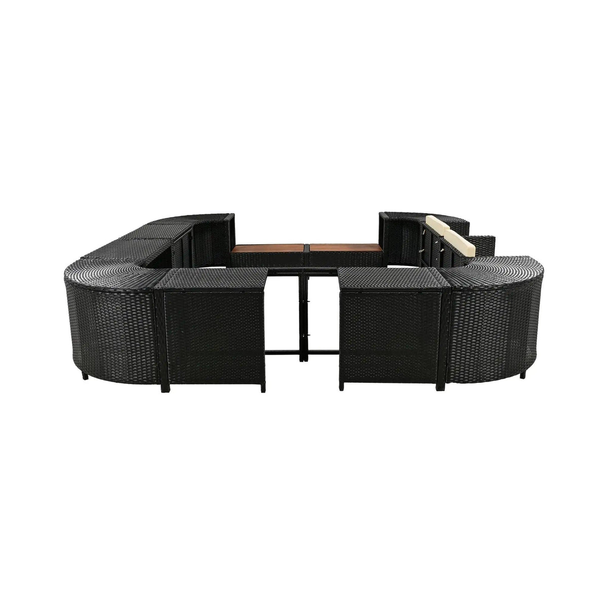 Large Outdoor Quadrilateral Spa Surround Rattan Sectional Sofa Set With Storage | Rattan | Outdoor Furniture Set | Living Room