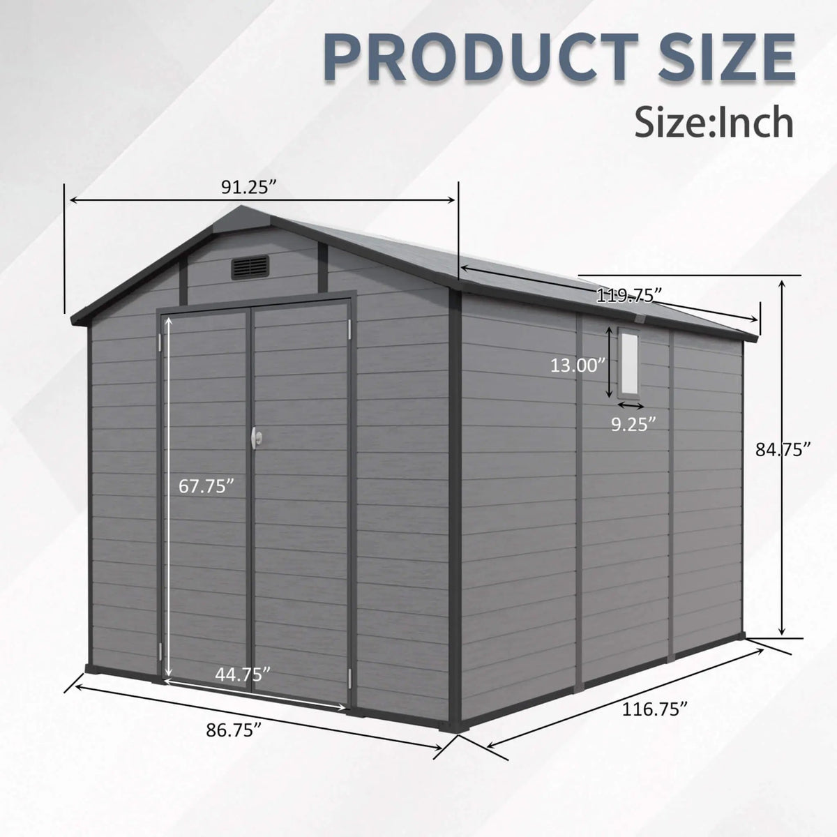 Resin Outdoor Storage Shed | Large Lockable Plastic Design | Window And Floor | Weather-Resistant Build