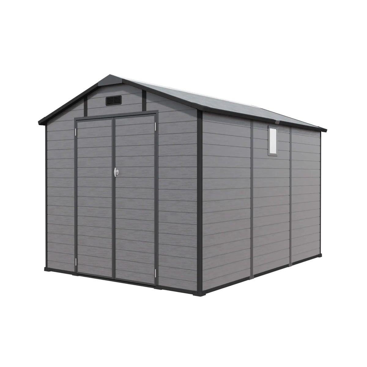 Resin Outdoor Storage Shed | Large Lockable Plastic Design | Window And Floor | Weather-Resistant Build