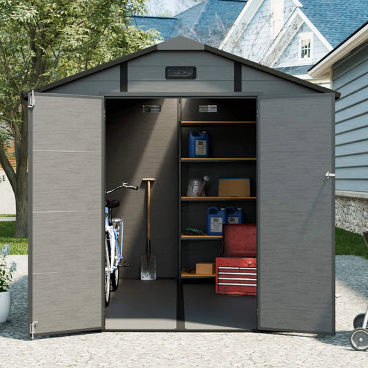 Resin Outdoor Storage Shed | Large Lockable Plastic Design | Window And Floor | Weather-Resistant Build