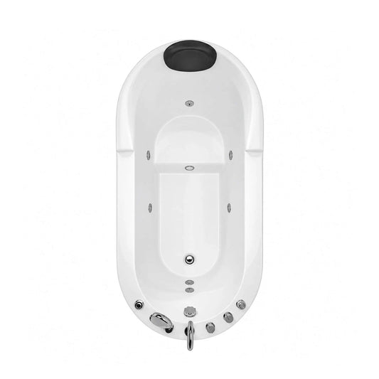Aqualis Large Premium Acrylic Whirlpool Tub With Air Jets Pillow And Seat | Acrylic | Hot Tub | Outdoor Living