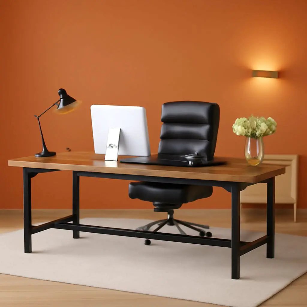 Large Rustic Computer Desk for Home Office Workstation from PriceLows™