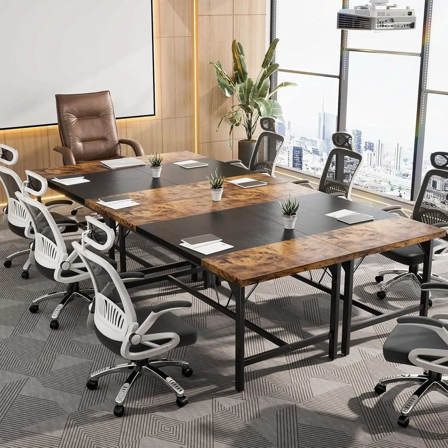 Large Rustic Computer Desk for Home Office Workstation from PriceLows™
