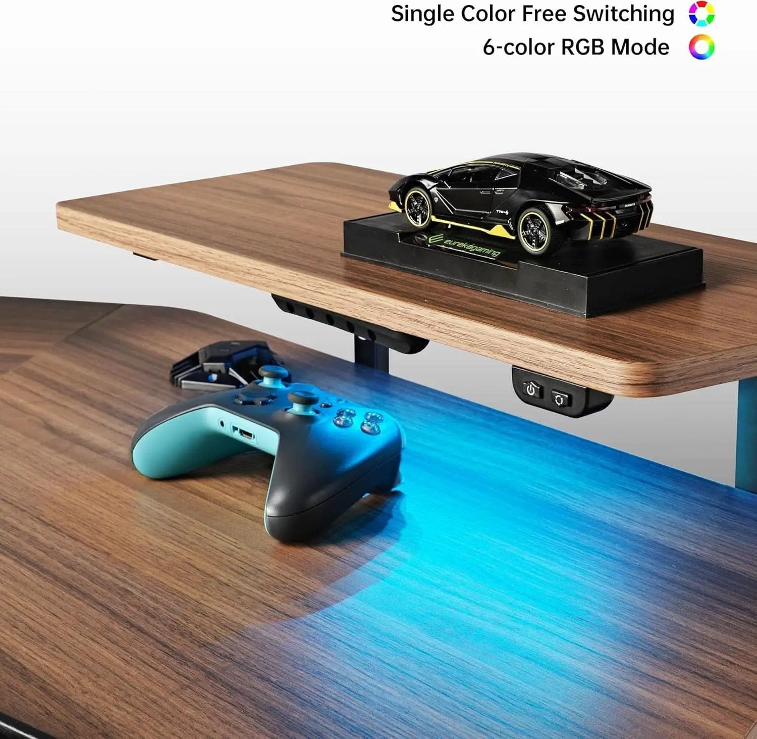 Large Wing-Shaped Gaming Desk With Keyboard Tray from PriceLows™