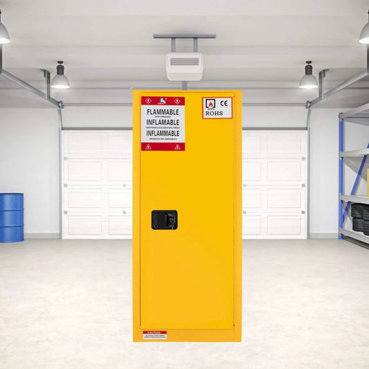 Large Yellow 35-Inch Heavy-Duty Flammable Welded Fireproof Storage Cabinet | 35 Inch | Steel | Cabinet & Safe