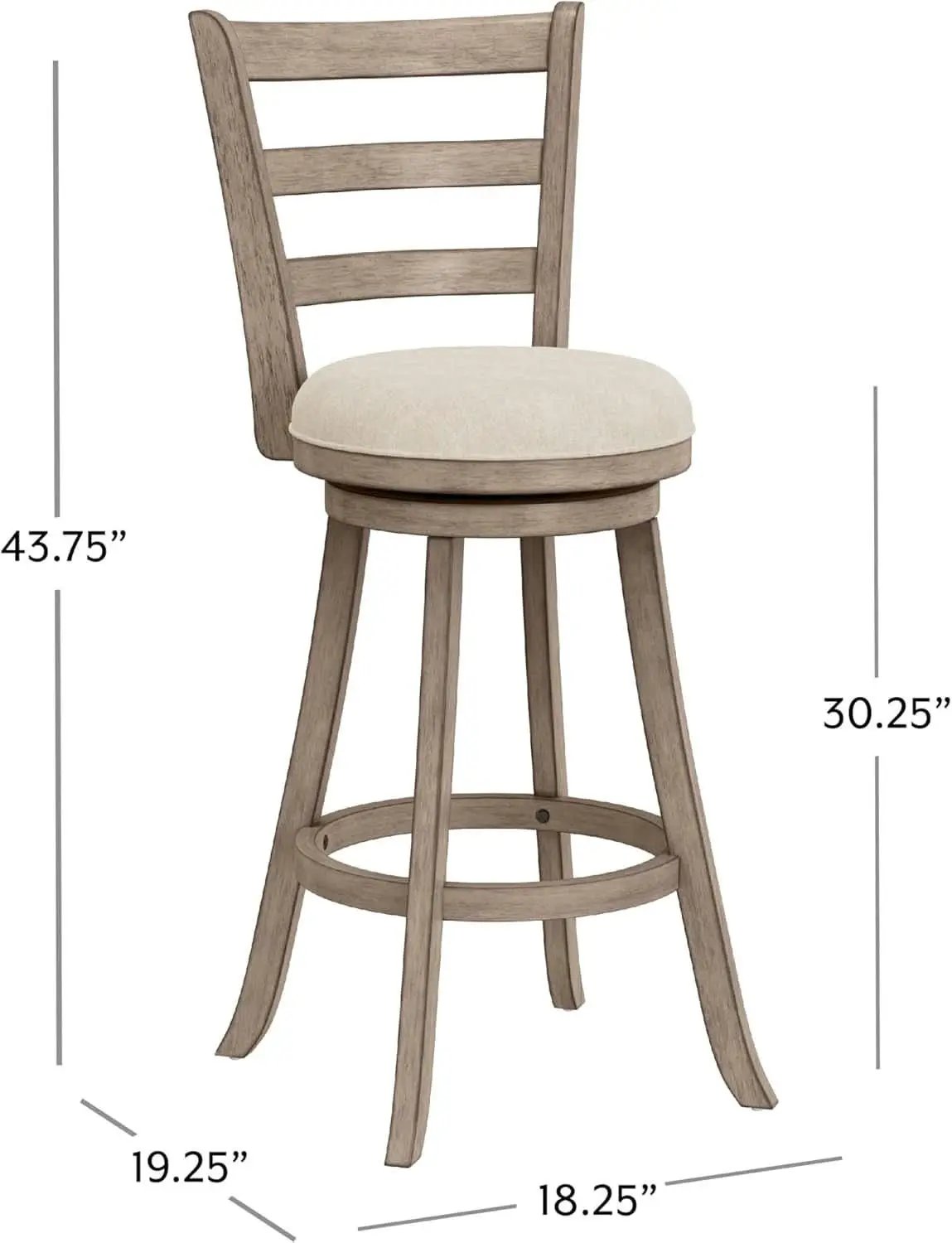 Laymon Modern Wood Bar Height Swivel Stool Gray Brown from PriceLows™