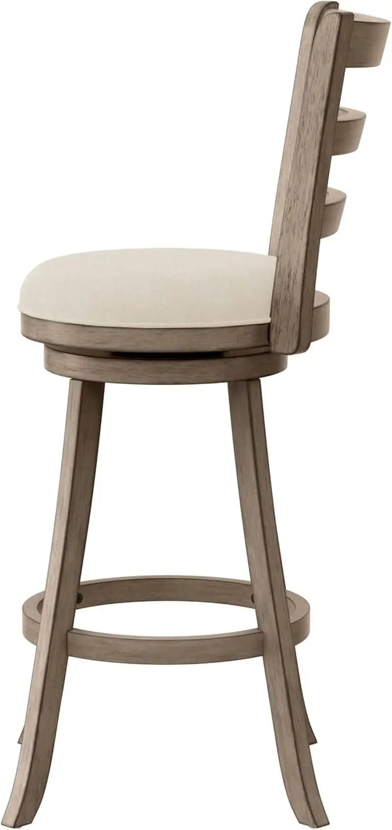Laymon Modern Wood Bar Height Swivel Stool Gray Brown from PriceLows™
