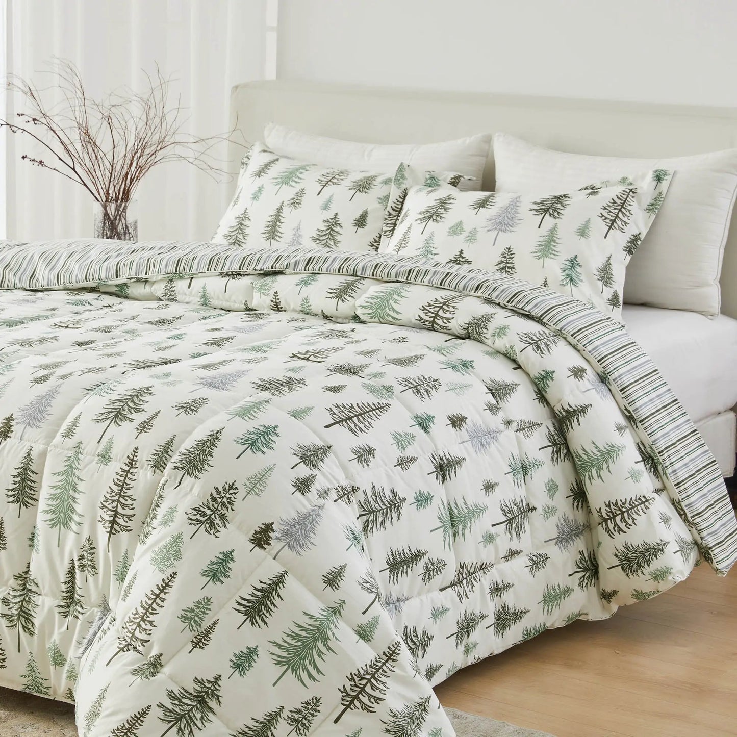 Reversible Christmas Comforter and Sham Set - Holiday / Lodge Odette Collection from PriceLows™