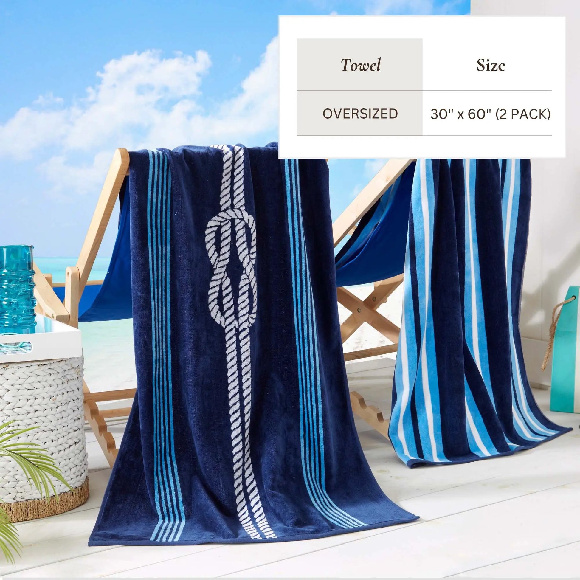 Cotton Velour Beach Towel - Maui Collection from PriceLows™