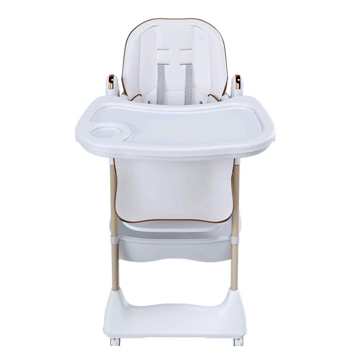Baby High Chair | 5 Height Settings | Dual Layer Tray | White