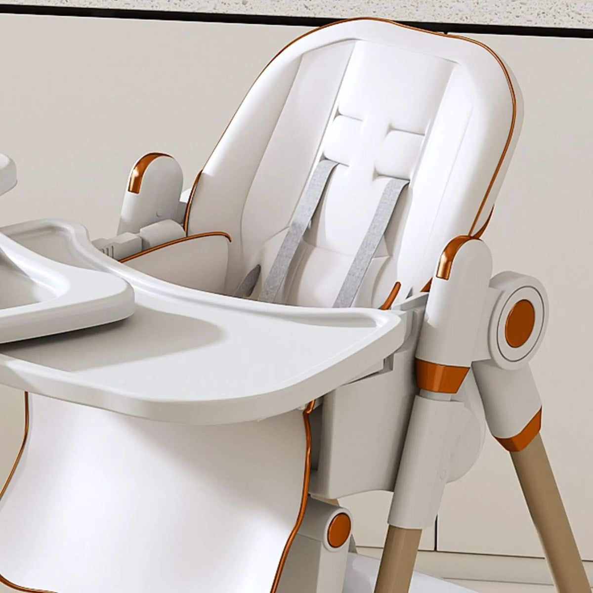 Baby High Chair | 5 Height Settings | Dual Layer Tray | White