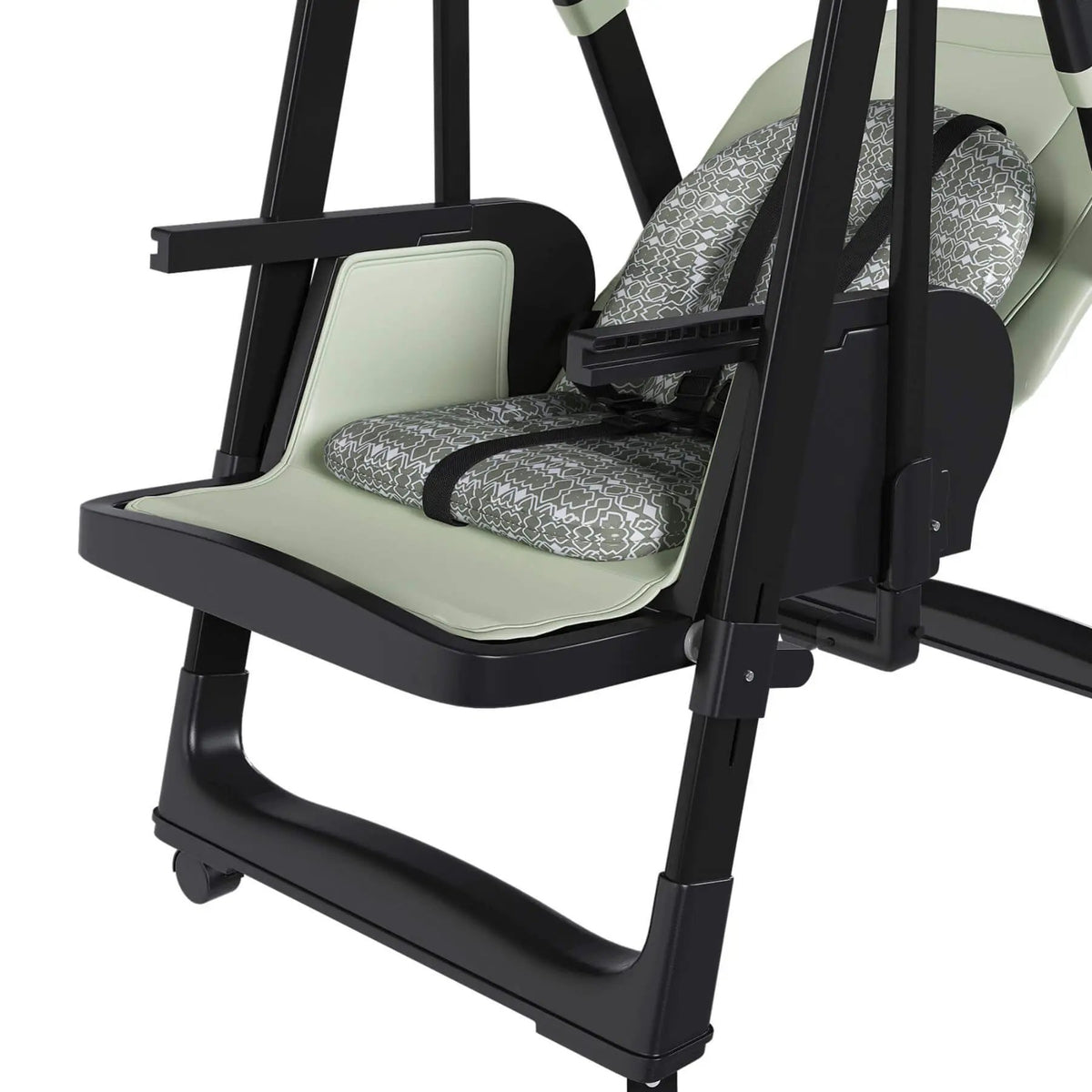 Adjustable Baby High Chair | 5 Height Settings | Dual Layer Tray | Dark Green