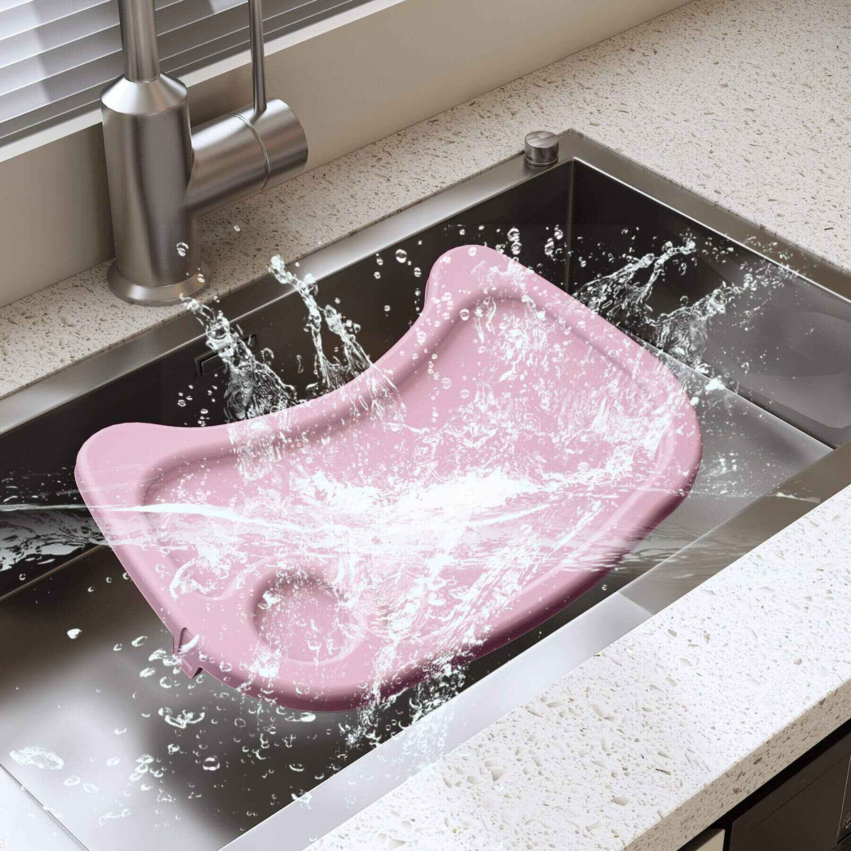 Adjustable Baby High Chair | 5 Height Settings | Detachable Tray | Pink