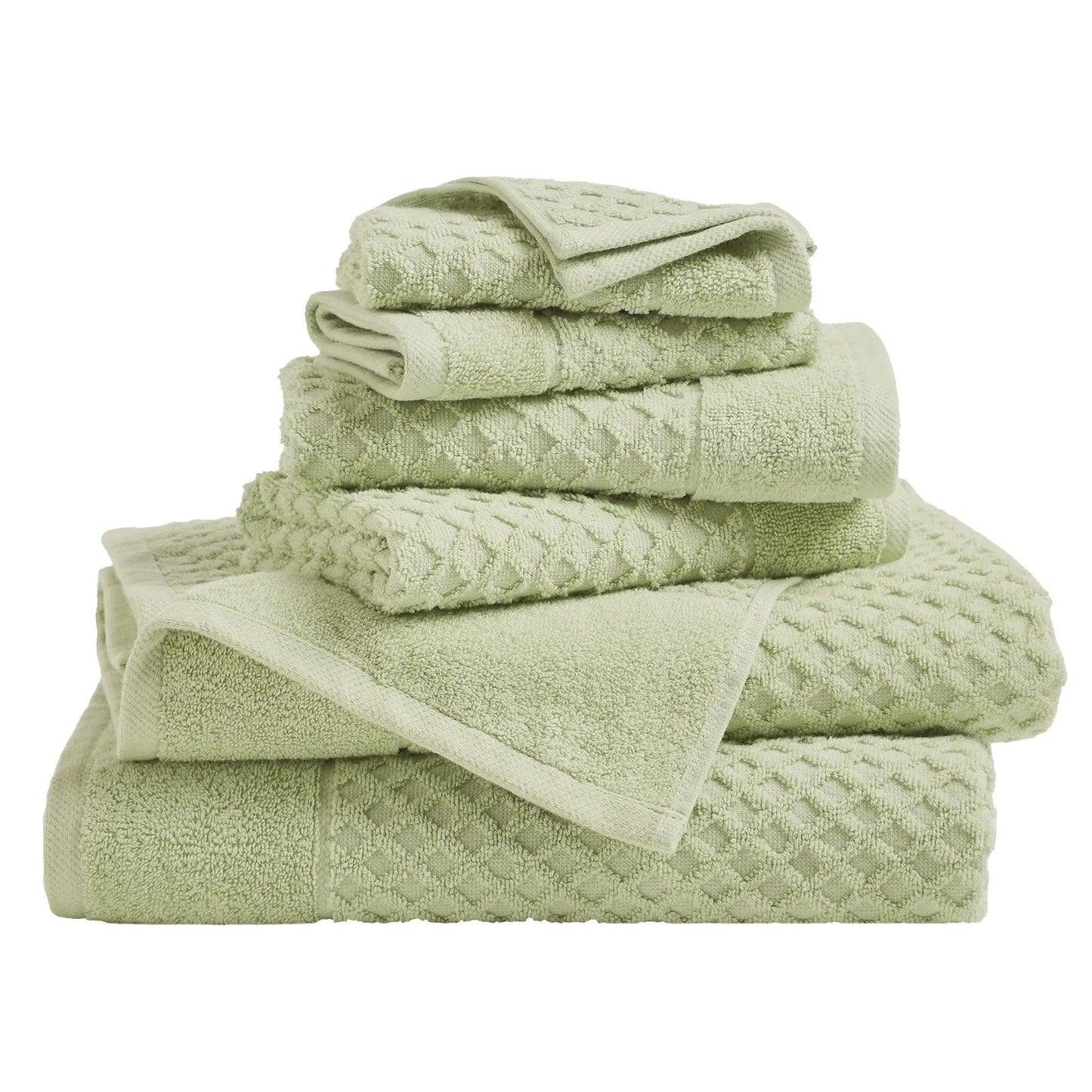 Cotton Diamond Waffle Weave Bath Towel Set - Grayson Collection from PriceLows™