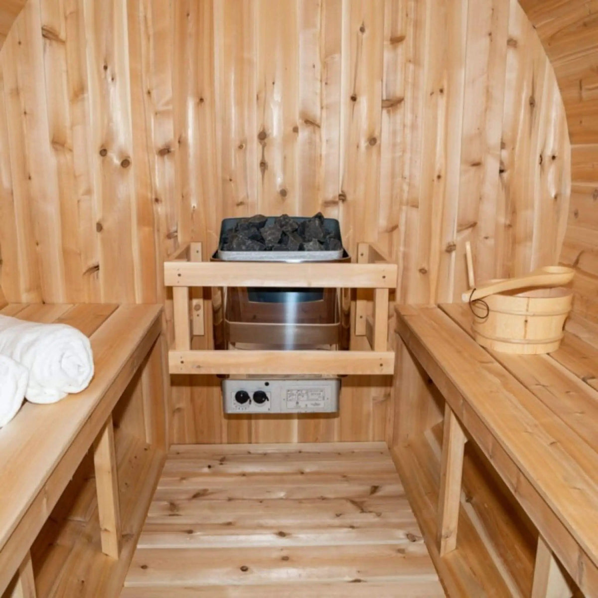 Dundalk Leisurecraft 84 Inch 4 Person Canadian Timber Harmony Barrel Sauna With | 84 Inch | 4-Person | Outdoor Living