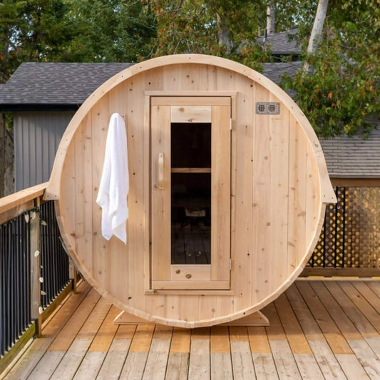 Dundalk Leisurecraft 84 Inch 4 Person Canadian Timber Harmony Barrel Sauna With | 84 Inch | 4-Person | Outdoor Living