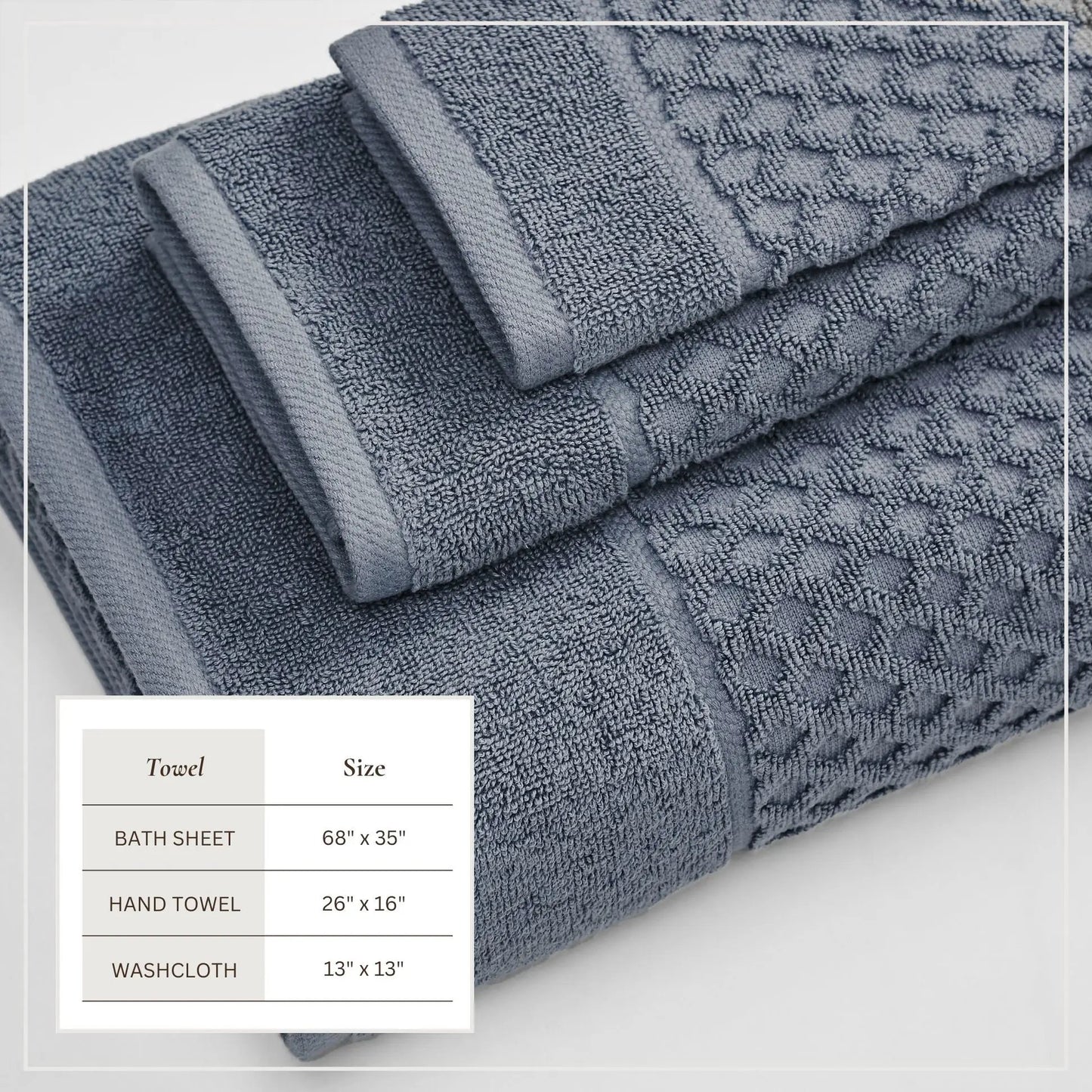 Cotton Diamond Waffle Weave Bath Towel Set - Grayson Collection from PriceLows™