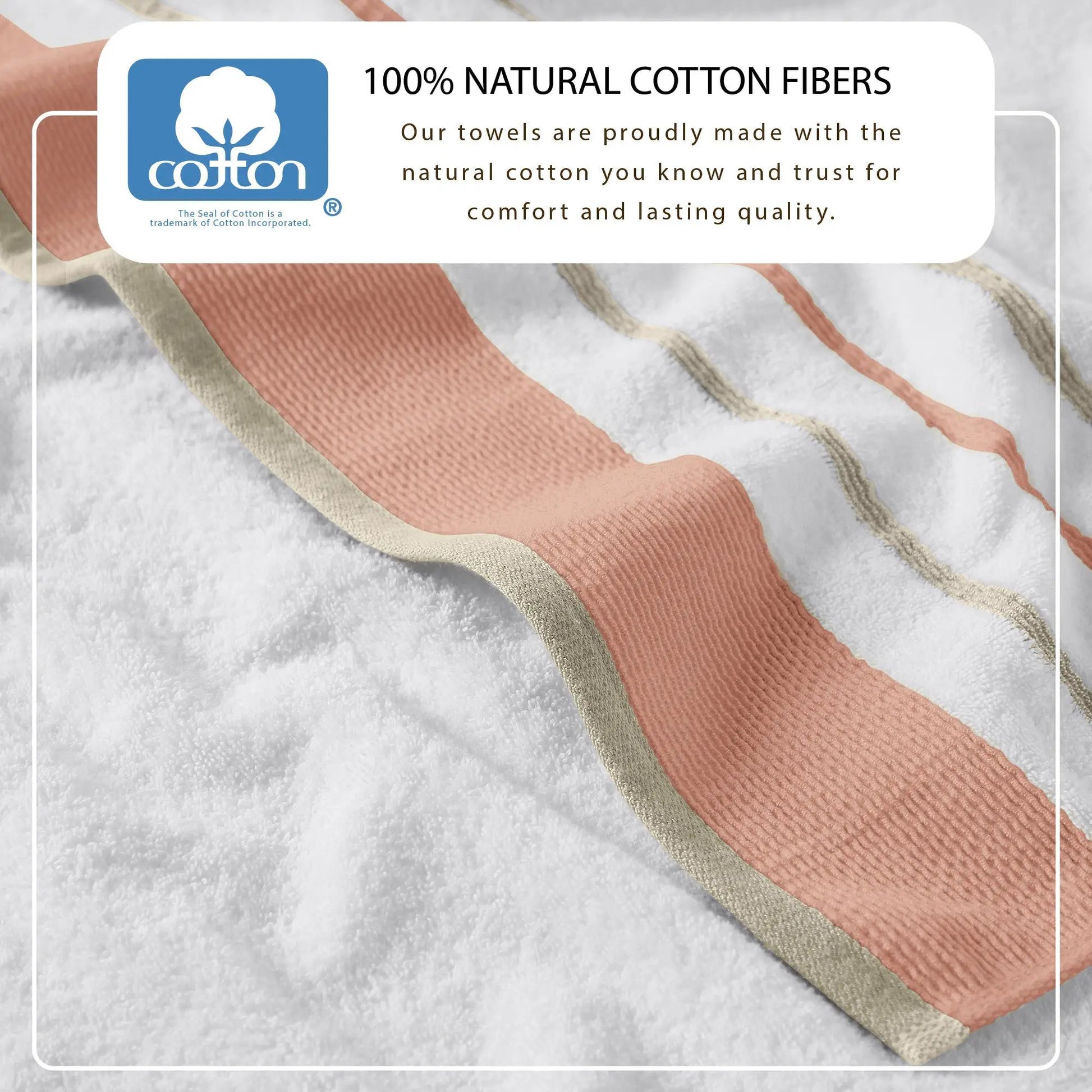 Decorative Cotton Stripe Bath Towel Set - Noelle Collection from PriceLows™