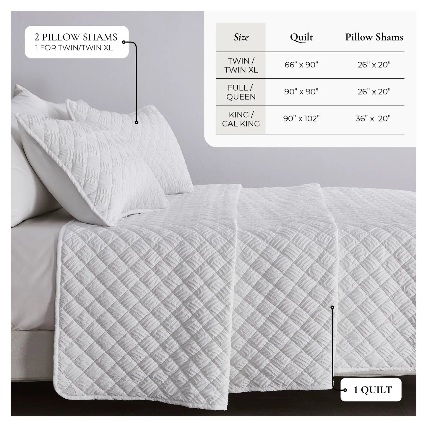 Diamond Embossed Quilt Set - Diamond Microsculpt Collection from PriceLows™