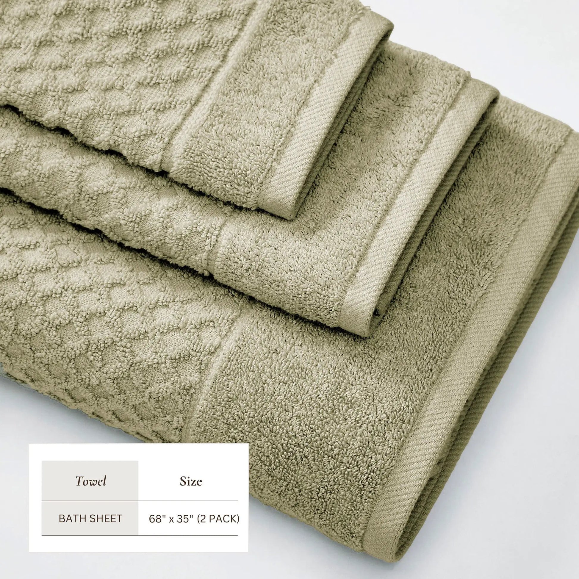 Cotton Diamond Waffle Weave Bath Towel Set - Grayson Collection from PriceLows™