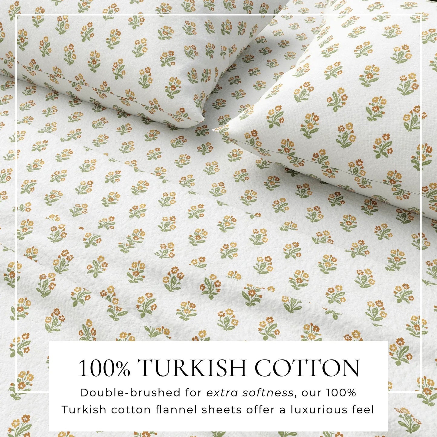 Turkish Cotton Flannel Sheet Set - Winter Floral Collection from PriceLows™