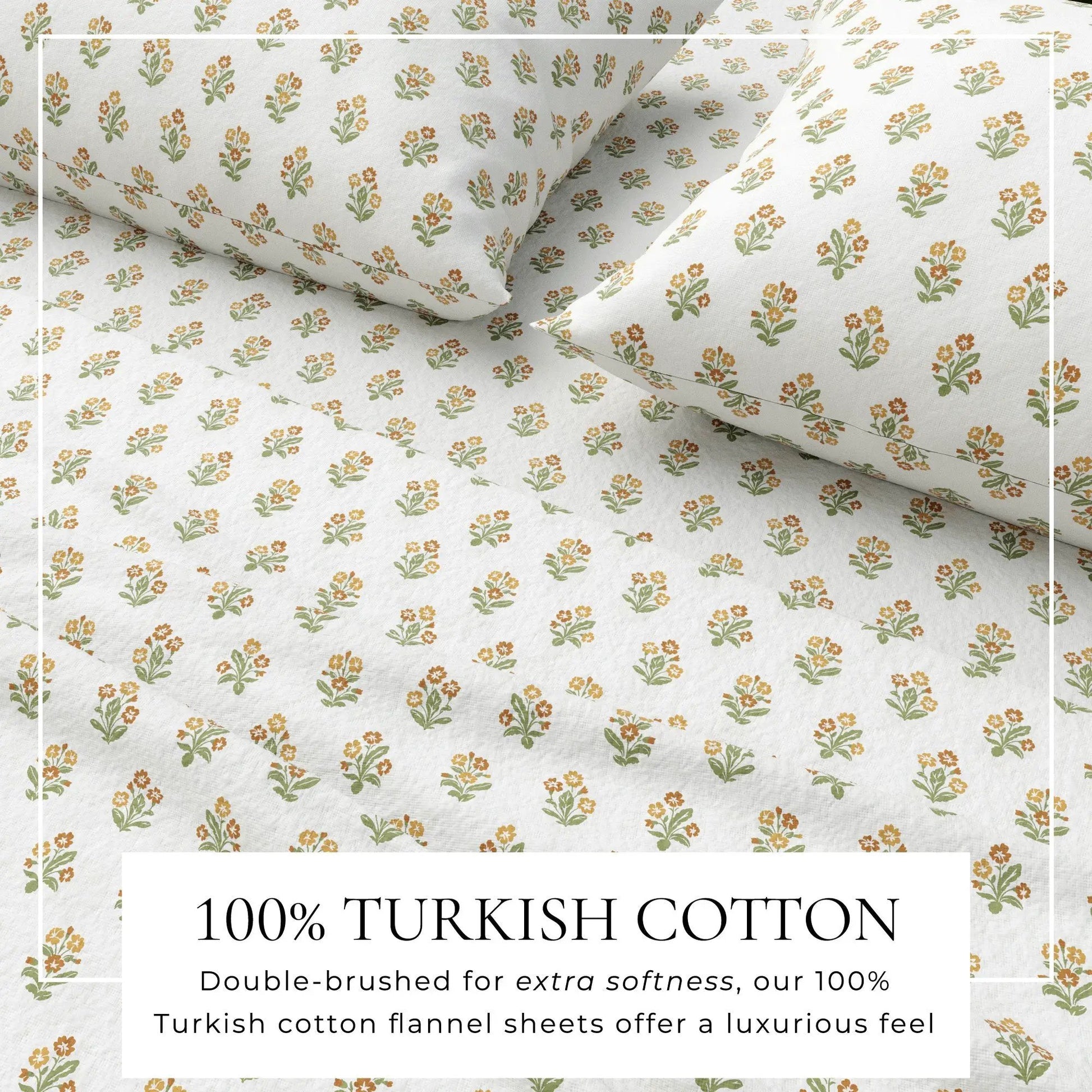Turkish Cotton Flannel Sheet Set - Winter Floral Collection from PriceLows™