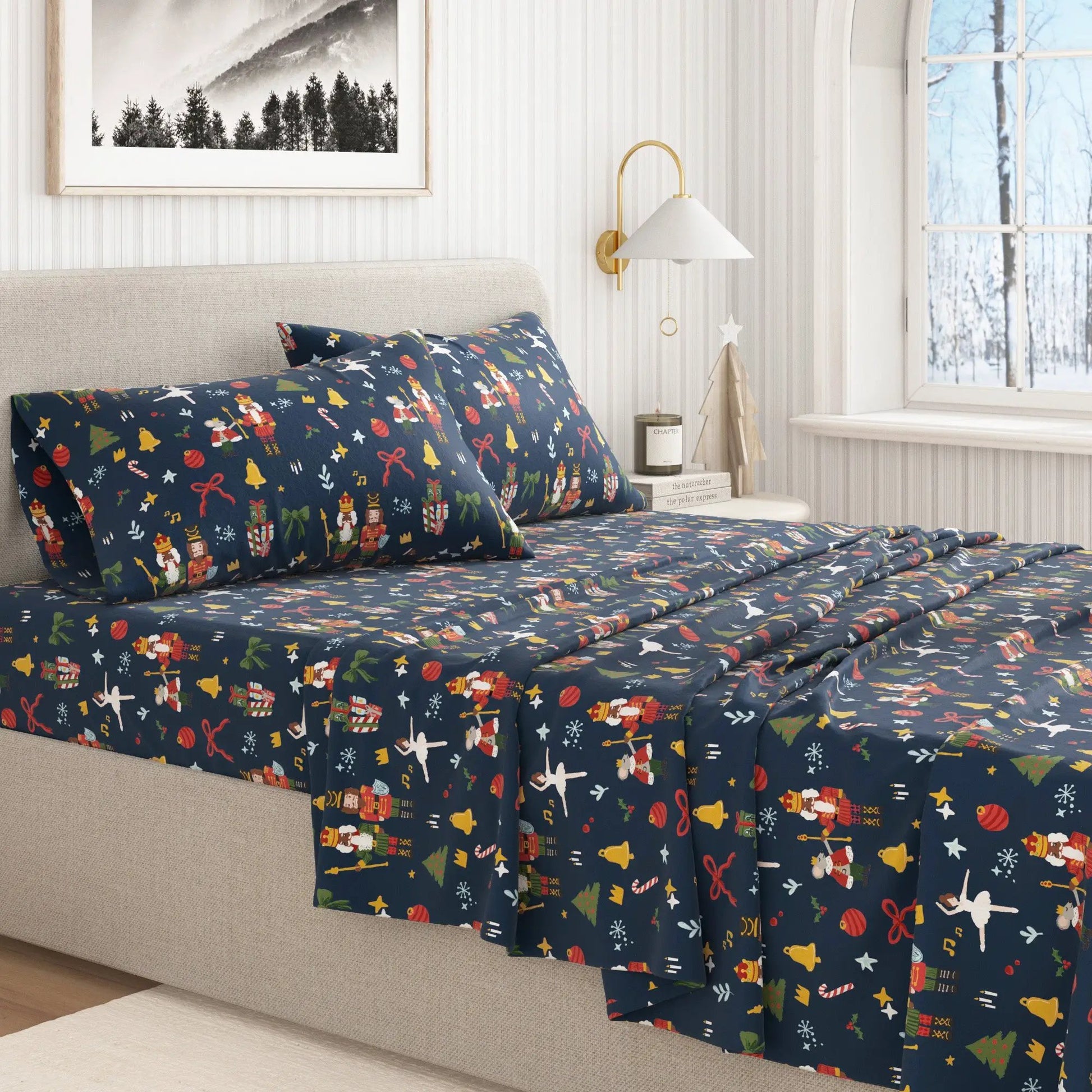 Turkish Cotton Christmas Flannel Sheet - Whittaker Collection from PriceLows™