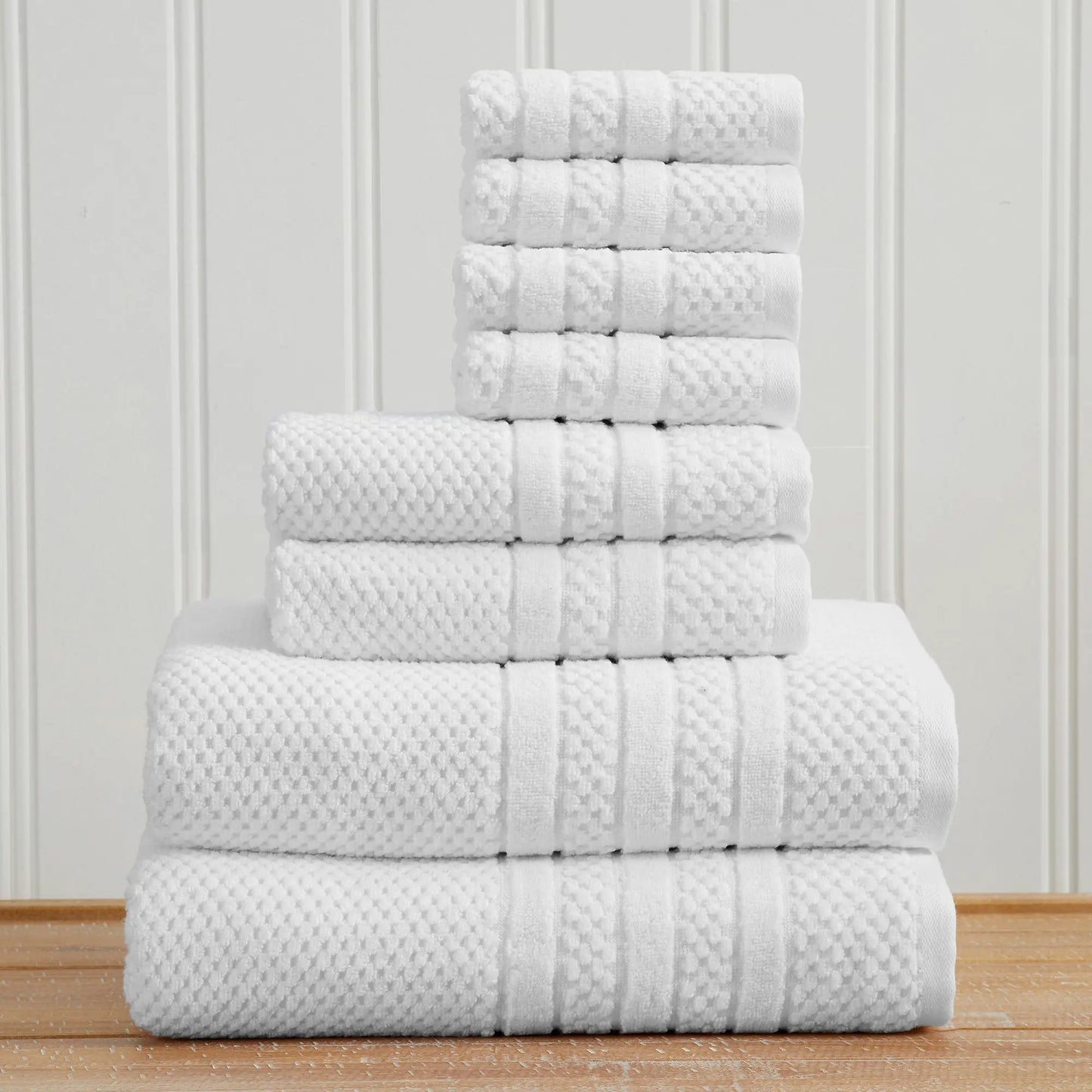 100% Cotton Checkered Jacquard Bath Towel Set - Giuliana Collection from PriceLows™