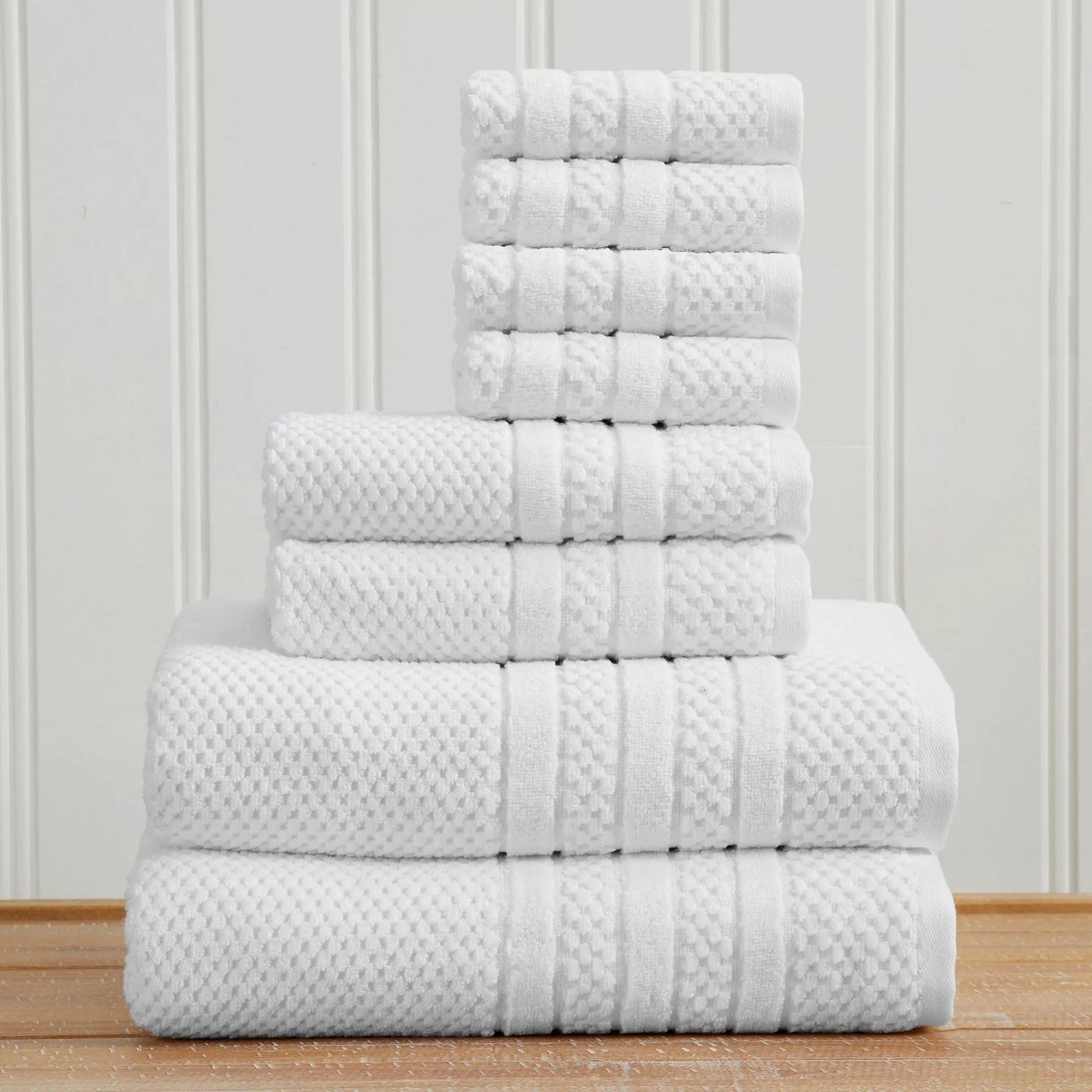 100% Cotton Checkered Jacquard Bath Towel Set - Giuliana Collection from PriceLows™