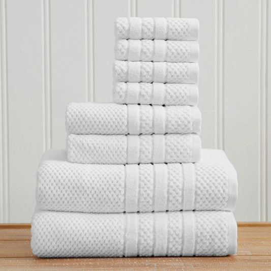 100% Cotton Checkered Jacquard Bath Towel Set - Giuliana Collection from PriceLows™