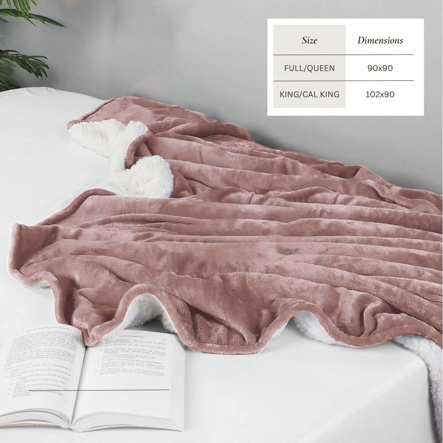 Velvet Plush Sherpa Bed Blanket - Sherpa Fleece Collection from PriceLows™