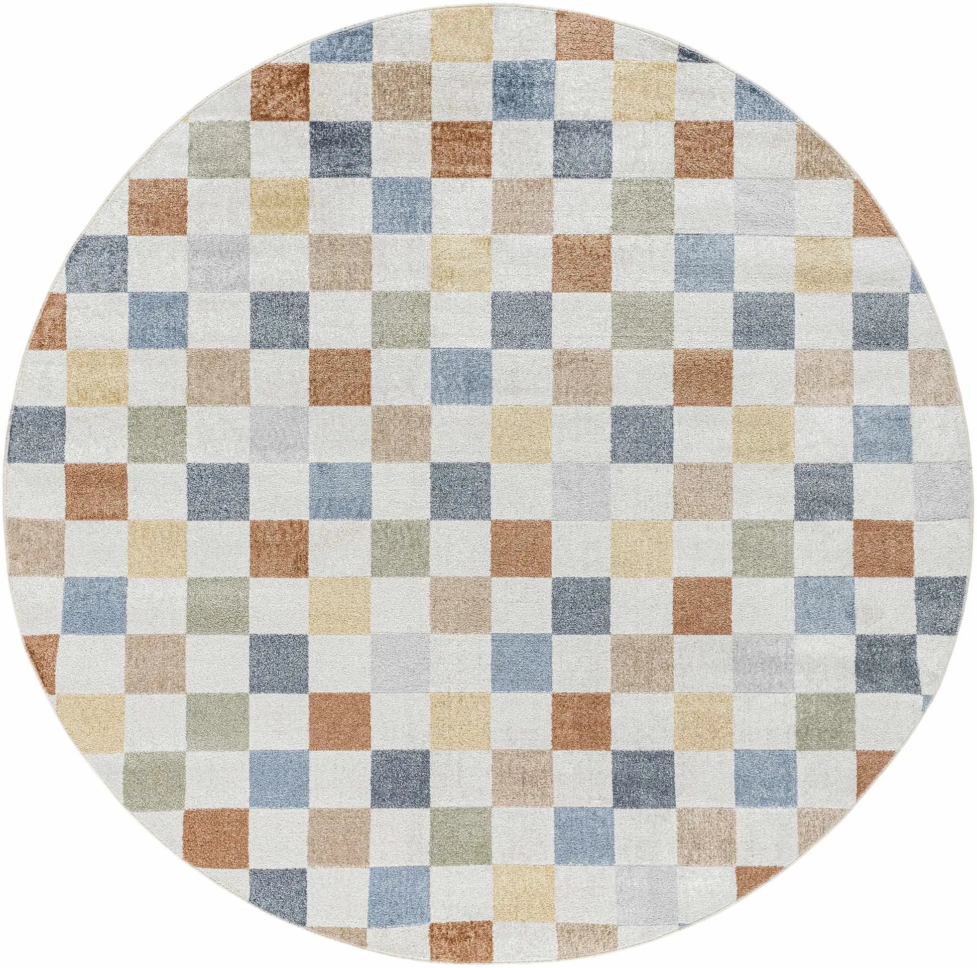 Alie Colorful Checkered Washable Rug from PriceLows™