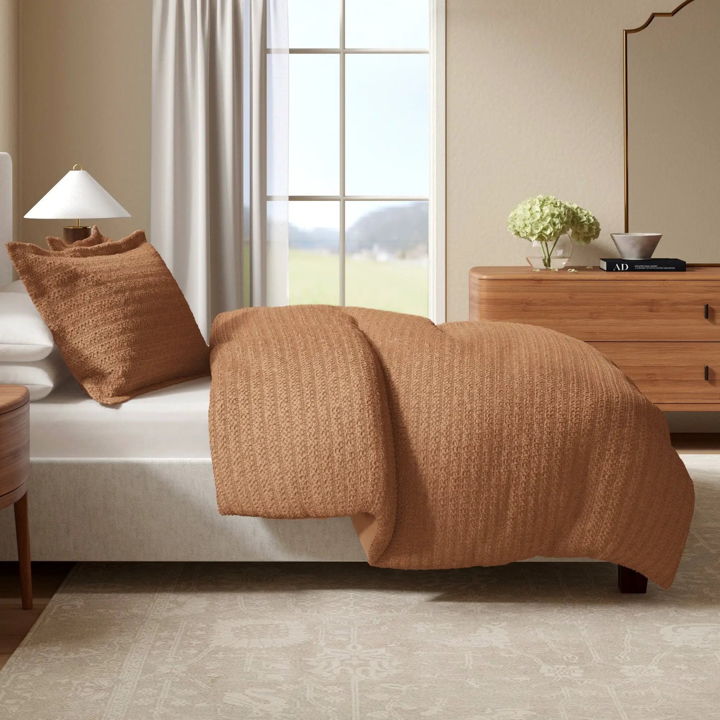 100% Cotton Honeycomb Waffle Duvet Set - Mattea Collection from PriceLows™