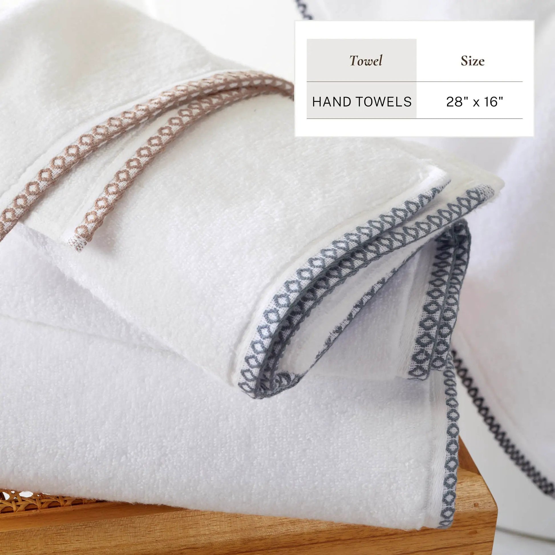 Cotton Border-Stitched 6-Piece Towel Set - Valery Collection from PriceLows™