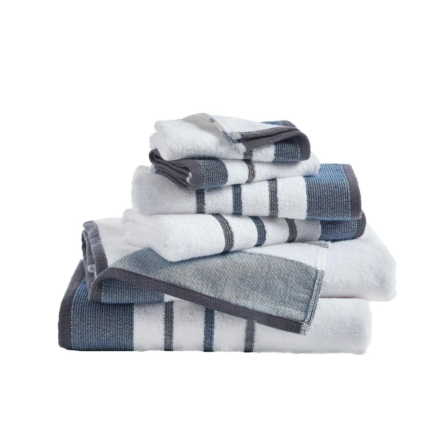Decorative Cotton Stripe Bath Towel Set - Noelle Collection from PriceLows™