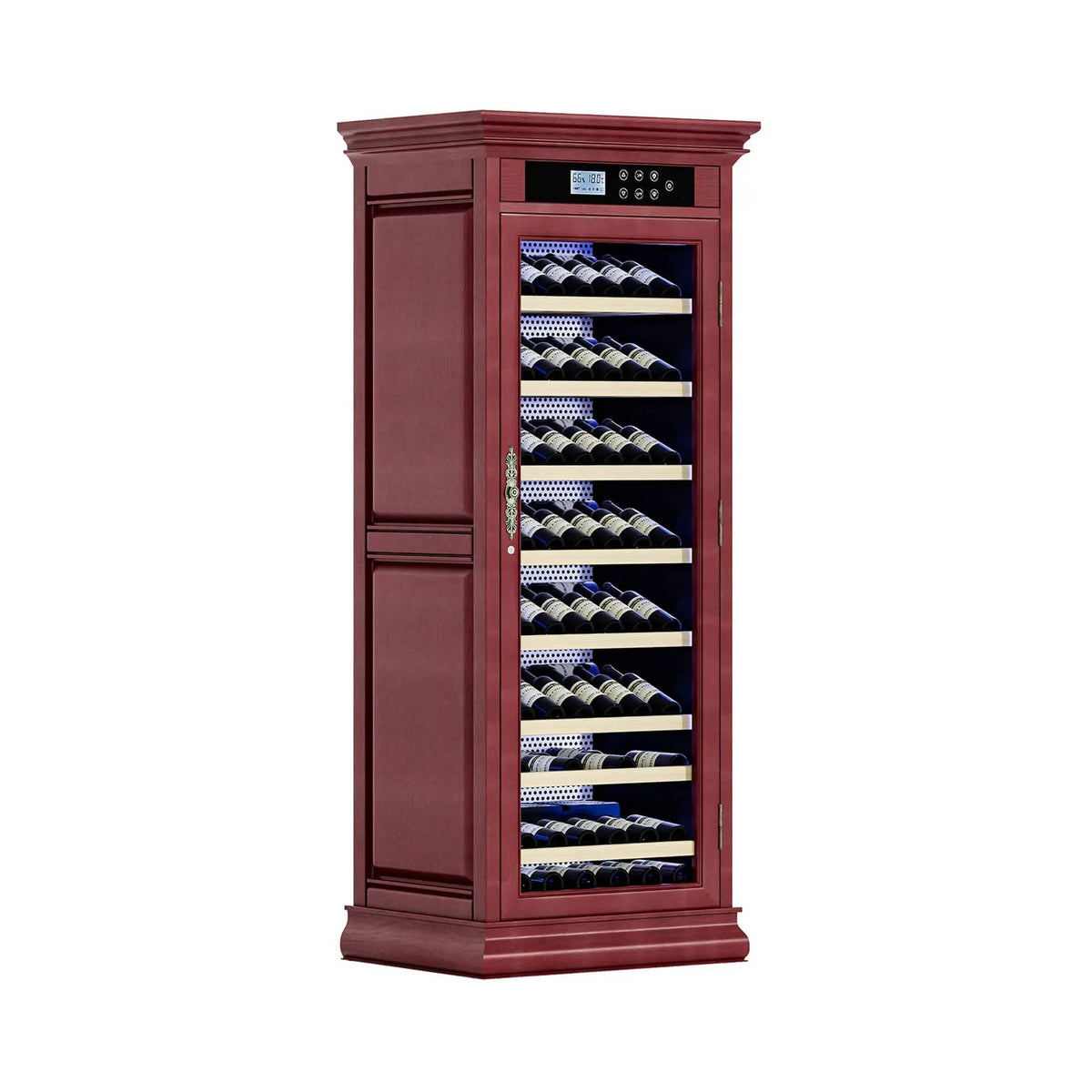 102-Bottle 10.6 Cu.Ft Wine Cooler Cabinet With LED Lighting And Temperature Control | 10.6 Cu Ft | Glass | Wine Fridge