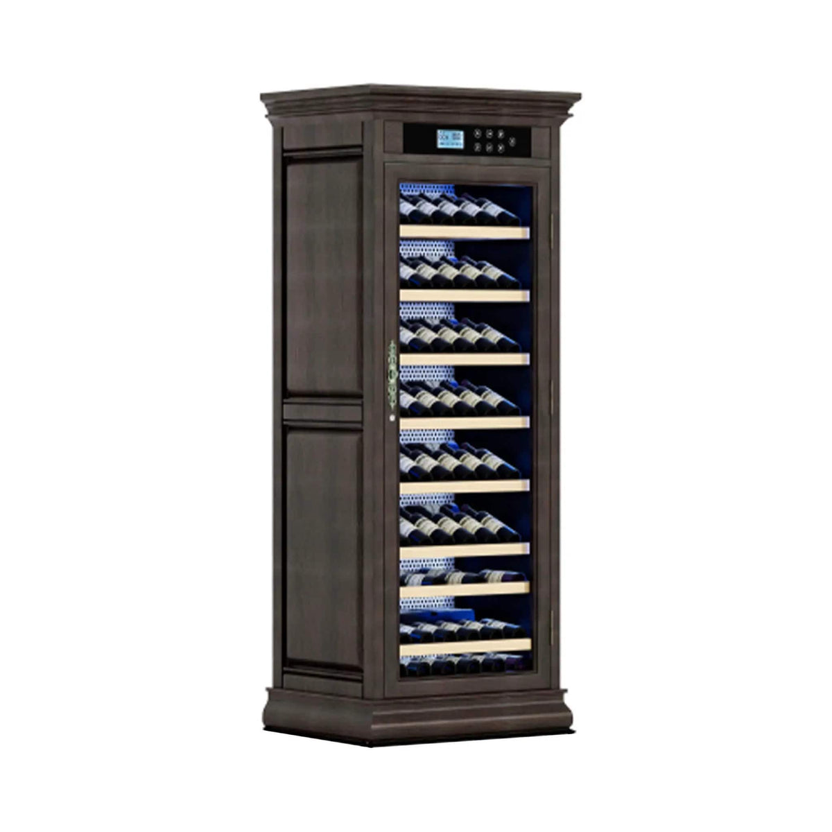 102-Bottle 10.6 Cu.Ft Wine Cooler Cabinet With LED Lighting And Temperature Control | 10.6 Cu Ft | Glass | Wine Fridge