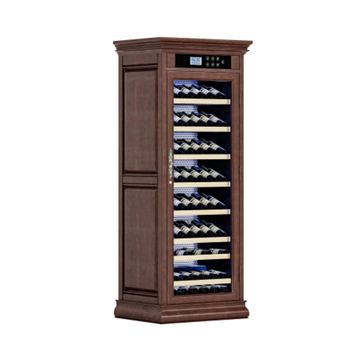 102-Bottle 10.6 Cu.Ft Wine Cooler Cabinet With LED Lighting And Temperature Control | 10.6 Cu Ft | Glass | Wine Fridge