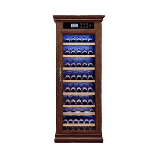 102-Bottle 10.6 Cu.Ft Wine Cooler Cabinet With LED Lighting And Temperature Control | 10.6 Cu Ft | Glass | Wine Fridge