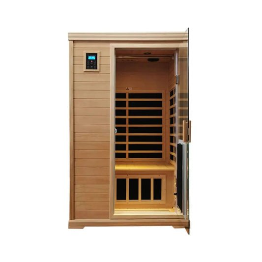Ivara Luxury 2-Person Hemlock Wood FAR Infrared Sauna Room W/ Glass Door | 2-Person | Glass | Outdoor Living