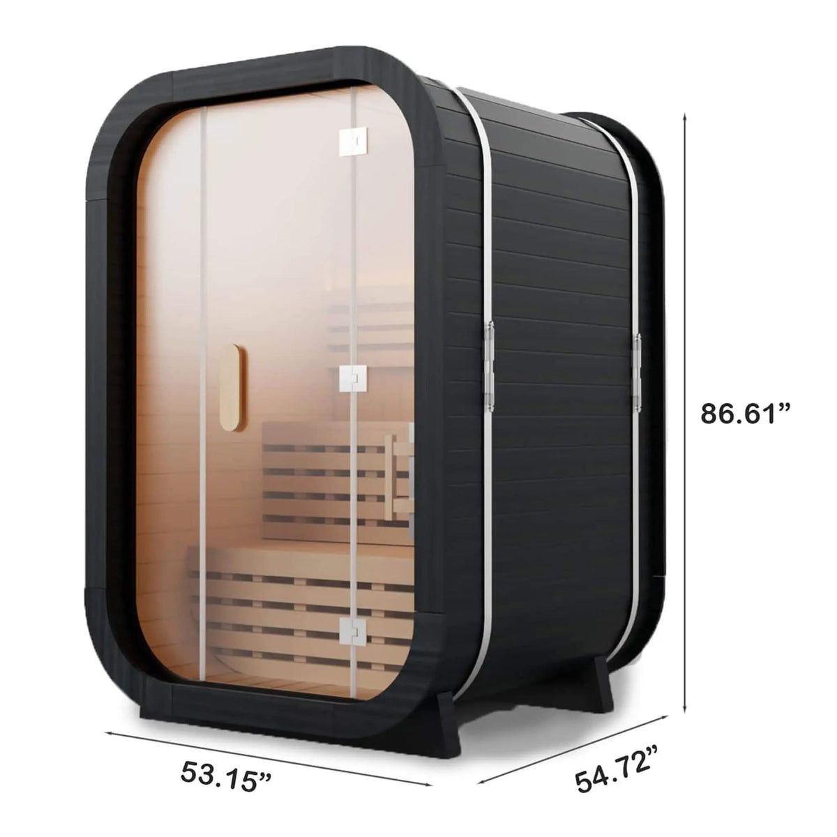 Lund Luxury 2-Person Outdoor Spruce Wood Cube Sauna Kit With 4.5KW Electric Stove | 2-Person | 4.5 kW | Outdoor Living