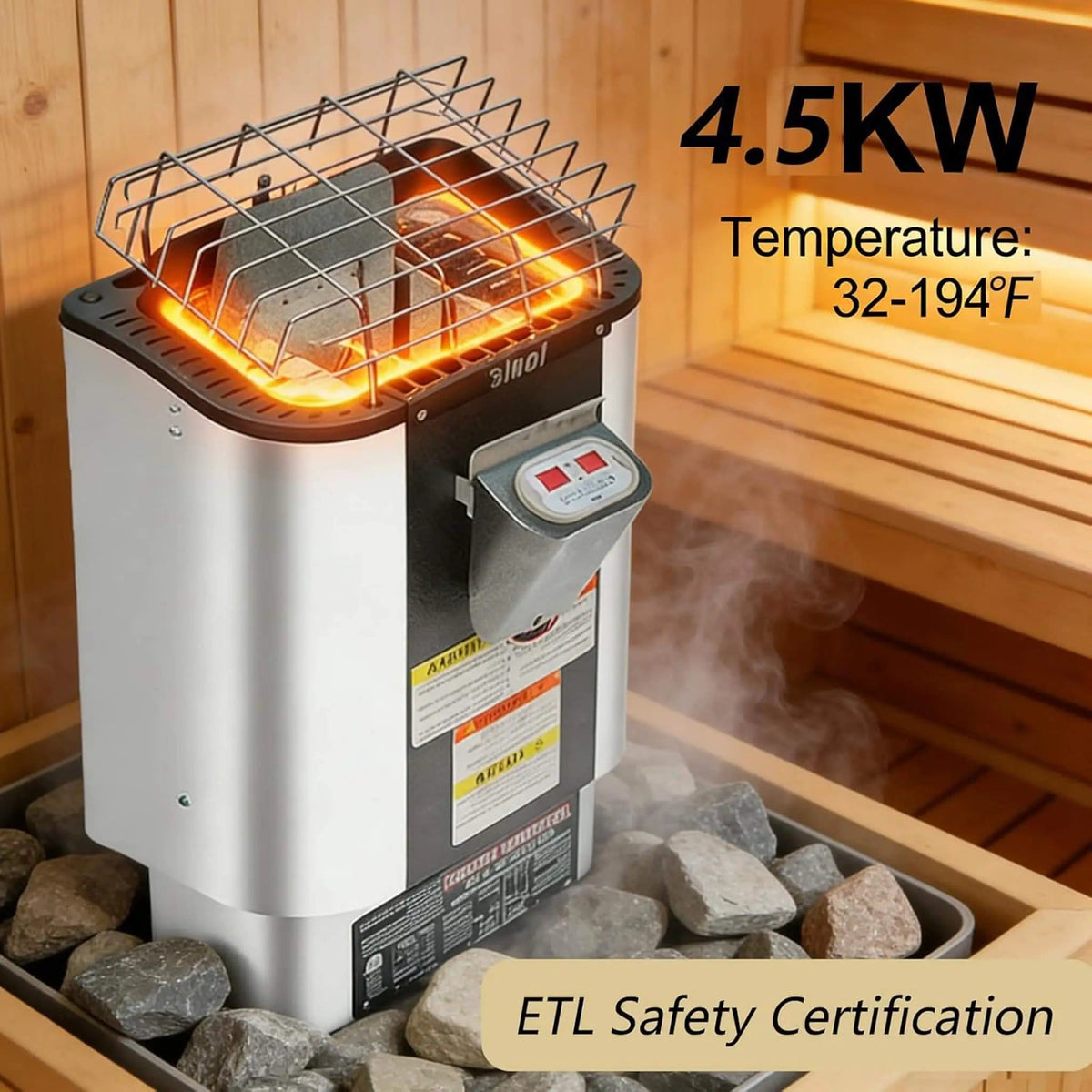 Lund Luxury 2-Person Outdoor Spruce Wood Cube Sauna Kit With 4.5KW Electric Stove | 2-Person | 4.5 kW | Outdoor Living