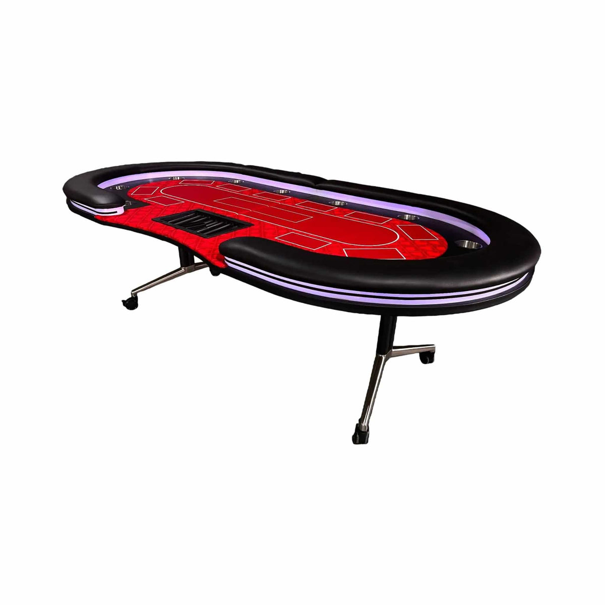 Foldable Poker Table | 94 Inch | 10 Players | LED Lights | Cup Holders