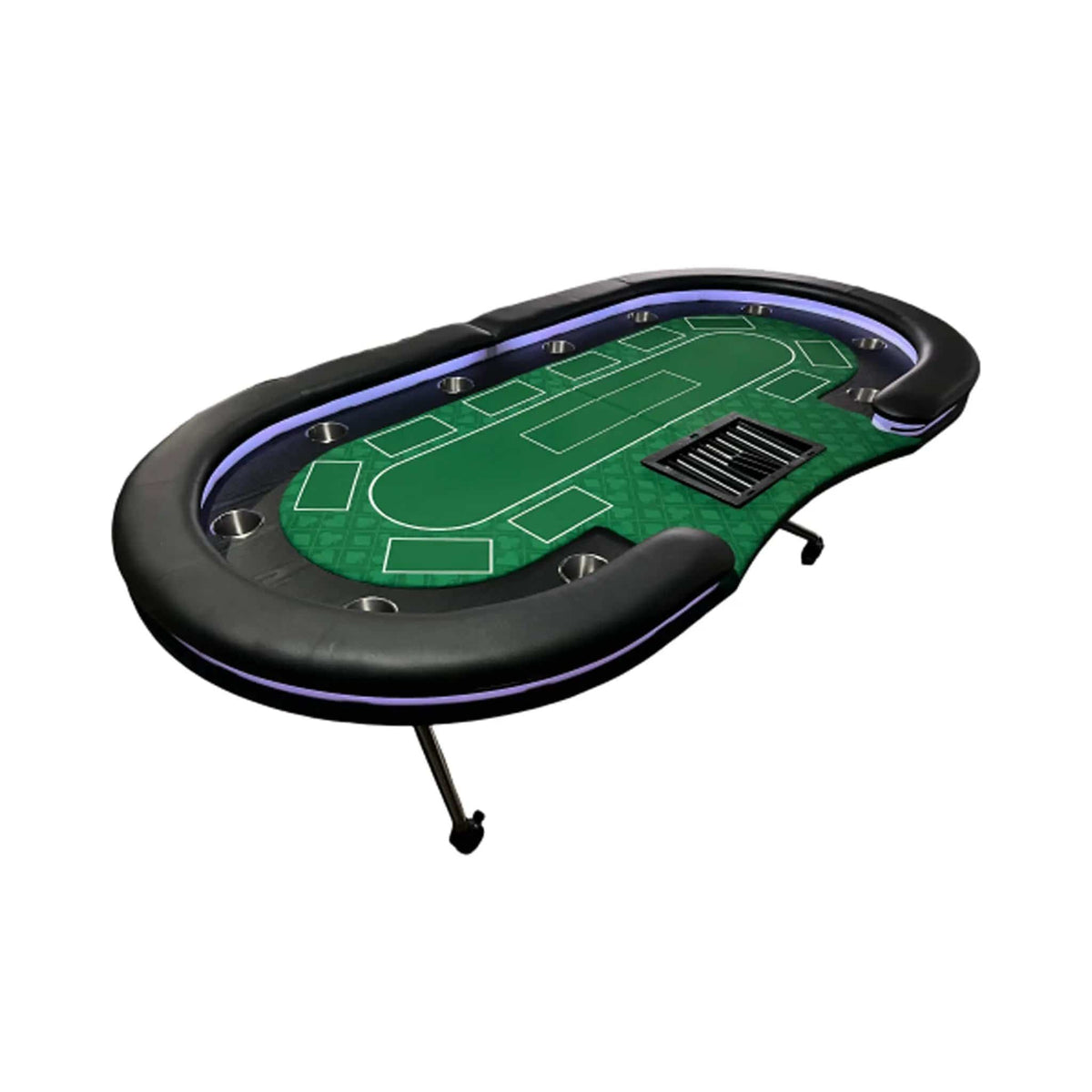 Foldable Poker Table | 94 Inch | 10 Players | LED Lights | Cup Holders