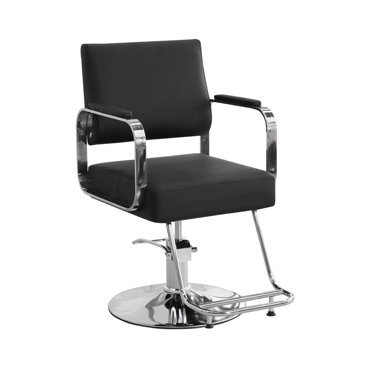 Height-Adjustable Barber Chair | 360-Degree Swivel | Reclining Backrest | Durable Steel Frame