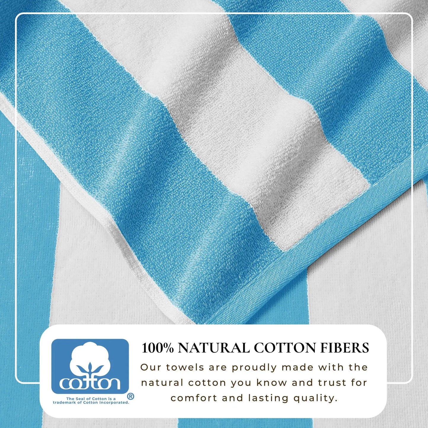 Cotton Velour Cabana Stripe Beach Towel - Novia Collection from PriceLows™